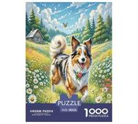 Shetland Sheepdog1000Pieces JigsawPuzzles ForAdults Colourful LargePiecePuzzles Age12+byth ThemeFlowersandBirds Fun, Challenging 38x26cm/1000pcs
