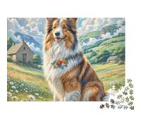 Shetland SheepdogJigsaw Puzzle Animal Toddler Learning Game Classroom 1000 Pieces 38x26cm/1000pcs