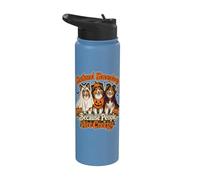 Shetland Sheepdogs Halloween Funny Dog Ghost Pumpkin Stainless Steel Insulated Water Bottle