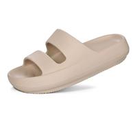 Shevalues Cloud Slides for Women with Arch Support Pillow Soft Slip on Sandals Lightweight Summer Slippers for Plantar Fasciitis, Khaki, 8-8.5