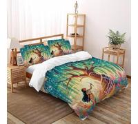 SHEVOVER Beautiful Girl Bedding Set Double（200x200cm）, Indian Culture Comforter Cover Kids Adults Bedroom Decor, Indian Culture 3D Print Comforter Sets, 3Pcs with 2 Pillowcase