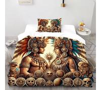 SHEVOVER Indians Bedding Set Single（135x200cm）, Indian Culture Comforter Cover Kids Adults Bedroom Decor, Indian Culture 3D Print Bed Sets 2 Pieces with Zipper Closure