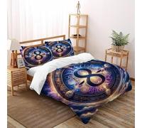 SHEVOVER Infinity Magic Cosmos Bedding Set King（220x240cm）, Indian Culture Comforter Cover For Kids Boys Girls Teens Indian Culture 3D Print Duvet Insert 3-piece with 2 Pillowcase
