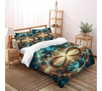 SHEVOVER Infinity Magic Cosmos Bedding Sets Double（200x200cm）, Indian Culture Comforter Cover For Kids Boys Girls Teens Indian Culture 3D Print Comforter Sets, 3Pcs with 2 Pillowcase