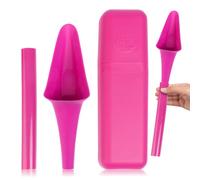 SHEWEE Flexi + Case - Reusable Pee Funnel - A Flexible, Larger Version Of The Original Female Urination Device Since 1999! Quickly, Easily & Discreetly, Wee Standing Up. Comes with Pipe & Case (Pink)