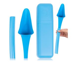 SHEWEE Flexi + Case - Reusable Pee Funnel - A Flexible, Larger Version Of The Original Female Urination Device Since 1999! Quickly, Easily & Discreetly, Wee Standing Up. Comes with Pipe & Case (Blue)