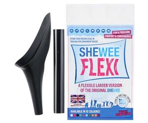 SHEWEE Flexi - The Original Female Urinal - Made in the UK - Reusable, Flexible & Portable Urination Device. Festival, Camping, Car, Hiking Essentials for Women. Stand to Pee Funnel - Black