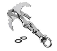 SHEYLE Stainless Steel Survival Folding Grappling Gravity Hook,Folding Climbing Claw, Climbing Claw Outdoor Carabiner Tool. (silver,1pcs)