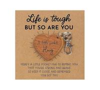 SHFEX Hu/g Hea/rt Keychain,Wooden Pocket Hu/gs Keyring with An Inspirational Card,Thinking Gifts for Friend Decoration,Gift to Convey Your Feelings,Adds Fun to Your Life,Made of Gentle Materials