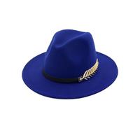 Shffuw 30 Birthday Hat for Men Women's Wide Brim Fedora Panama Hat with Metal Belt Buckle Coloured Cow Girl Hats Party (Blue, One Size)
