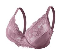 Shffuw Bra Vests for Women UK 38 Bras for Women Thin Lace Breathable Sexy Ladies Underwear Bra Lady Sexy Breast E F Plus Size Full Big Cup Bra Seamless Strapless Bra Backless Bra for Large (Grey, XL)