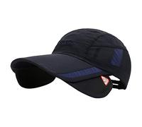 Shffuw Dominoes Visor Men Hat Sunshade Baseball Cap Retractable Brim Hat Summer Breathable Cap Cycling Sun Hat Amber Emergency Visor Lights (Navy, One Size)