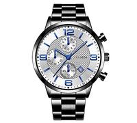 Shffuw Fashion Sport Men's Stainless Steel Case Steel Band Quartz Analog Wrist Watch Dog Watches for Women (A, One Size)
