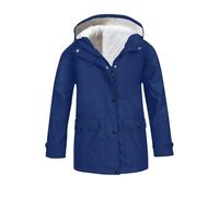 Shffuw Girls Waterproof Jacket Raincoat for Kids Windproof Windbreaker Solid Full Zip Up Button Raincoats With Pockets Long Sleeve Outwear Teens Rain Coats Lightweight Breathable Fleece Jackets Hooded