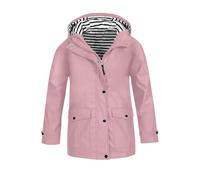 Shffuw Girls Waterproof Jacket Raincoat for Kids Windproof Windbreaker Solid Full Zip Up Button Raincoats With Pockets Long Sleeve Outwear Teens Rain Coats Lightweight Breathable Fleece Jackets Hooded