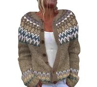 Shffuw Jumpers for Women Uk Art Floral Print Knitted Cardigans Button Down Long Sleeves Open Neck Oversized Jumpers warm comfy Lightweight Soft Sweaters for Autumn Winter Sweater