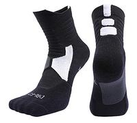 Shffuw Leech Socks Men Women Middle Canister Movement Towel Cotton Breathable Badminton Walking Unisex Adult Socks (Black, M)