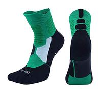 Shffuw Leech Socks Men Women Middle Canister Movement Towel Cotton Breathable Badminton Walking Unisex Adult Socks (Green, XL)