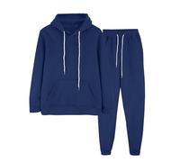 Shffuw Tracksuit Womens Full Set UK with Pocket 2 Piece Lightweight Hooded Sweatshirt and Sweatpants Plus Size Solid Color Lounge Wear Sweatsuits Baggy Drawstring Jogger Set Ladies Casual Activewear