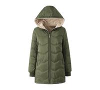 Shffuw Women's Coats, Medium Length Geometric Lamb Wool Padded Jacket Winter Warm Quilted Puffer Parka with Hood and Lined Interior Thermal Comfy Thicken Casual Outwear for Everyday & Walking