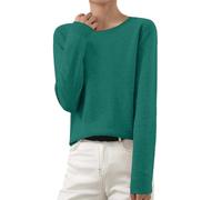 Shffuw Women's Lightweight Cashmere Sweaters Solid Color Basic Slim Fit Long Sleeve Round Neck Jumpers Stretchy Soft Knitted Pullover Tops Thermal Comfort Sweater Fashion Elegant Winter Warm Jumper