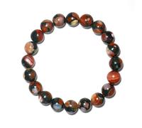 SHFJASBNUMG 10MM Red Agate Bracelet for Women Men | Natural Stretch Bracelet for 7.5-8" Wrist | Root & Heart & Sacral Chakra Chakra Crystal | Each Black & Red Bead is Unique | Special choice