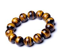SHFJASBNUMG 12MM Tigers Eye Mens Bracelet | Fits for About 9 inch XLarge Wrist | Natural Solar Plexus Chakra Gemstones with Golden Brown Cats Eye| Bring Luck Wealth Courage | Protection from Evil