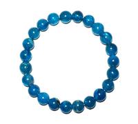 SHFJASBNUMG 8MM Blue Apatite Bracelet for Unisex | Natural Third Eye & Throat Chakra Crystal Stone for Future, Feng Shui, Meditation, Divination, Amulets | Anxiety Stress Relief | Emotional Control
