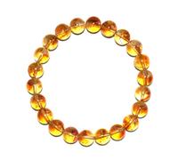 SHFJASBNUMG 8MM Citrine Bracelets for Women Natural Gemstones for Bringing Wealth Motivation Self-confidence | Spritual Stretch Jewelry Gift for Girlfriend/Mother/Teacher