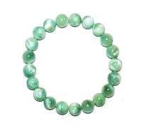 SHFJASBNUMG 8MM Green Bracelet for Women Men Beads | “STONE OF DESTINY” - Fits for About 6.5-7" Wrist | Anxiety & Stress Relief | Absorb Negative Energy | Come With Box & Velvet Pouch & Beading Kit
