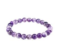 SHFJASBNUMG 8mm Natural Gemstones Round Beads Energy Power Crystal Chakra Reiki Healing Elastic Stretch Bracelet 7 Inch Unisex