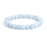 SHFJASBNUMG 8mm Natural Gemstones Round Beads Energy Power Crystal Chakra Reiki Healing Elastic Stretch Bracelet 7 Inch Unisex