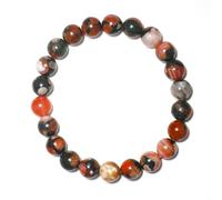 SHFJASBNUMG 8MM Red Agate Bracelet for Women Men | Natural Stretch Bracelet for 7-7.5" Wrist | Root & Heart & Sacral Chakra Chakra Crystal | Each Black & Red Bead is Unique | Special choice