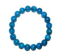 SHFJASBNUMG Blue Apatite Bracelet for Women Men | 10mm Round Beads | Fits for 8 inch Wrist Size | 3A Grade Root Chakra Crystal | Nice Gift for Friends and Familys