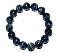 SHFJASBNUMG Blue Tigers Eye Mens Bracelet 12MM | Fits for About 8" Wrist | Natural Solar Plexus Chakra Gemstones | Bring Luck Wealth Courage | Protection from Evil | Gift