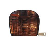 SHFJASBNUMG Bookshelf Vintage Bookse Leather Bag Retro Bookshelf Wallet Bright Bookshelf Card Pack Ski Resort Visitors - Lift Ticket and Lodge Card Holder 9X11CM