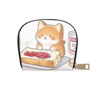 SHFJASBNUMG Chubby Shiba Leather Bag Bread Wallet Cute Shiba Card Pack Outdoor Adventurers - Durable Card case for Trails 9X11CM