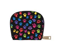 SHFJASBNUMG Colorful Dog Paws Wallet Dog Paws Card Pack Many Dog Paws Leather Bag Shopping Lovers - Store Loyalty Card Organizer 9X11CM