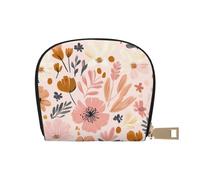 SHFJASBNUMG Colorful Flowers Berries Leather Bag Colorful Floral Wallet Daisy Card Pack College Students - Campus ID and Dining Card Organizer 9X11CM