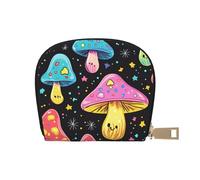 SHFJASBNUMG Cute Wallet Cute Mushrooms Card Pack Mushrooms Leather Bag Amusement Park Goers - Fast Pass and Payment Cards 9X11CM