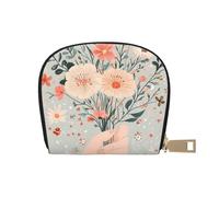 SHFJASBNUMG Floral Card Pack Flower Graphic Leather Bag Flower Wallet Cruise Ship Passengers - Cabin Key and Charge Card case 9X11CM