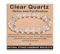 SHFJASBNUMG Gemstone Stretch Elastic Bracelet Crystal Healing Reiki Nature's Beauty and Spiritual Essence Unisex (10mm, Clear Quartz (Detox and Purification))