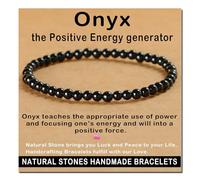 SHFJASBNUMG Gemstone Stretch Elastic Bracelet Crystal Healing Reiki Nature's Beauty and Spiritual Essence Unisex (12mm, Black Onyx)