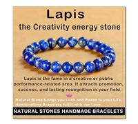 SHFJASBNUMG Gemstone Stretch Elastic Bracelet Crystal Healing Reiki Nature's Beauty and Spiritual Essence Unisex (6mm, Lapis Lazuli)