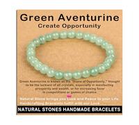 SHFJASBNUMG Gemstone Stretch Elastic Bracelet Crystal Healing Reiki Nature's Beauty and Spiritual Essence Unisex (6mm, Green Aventurine (Opportunity))