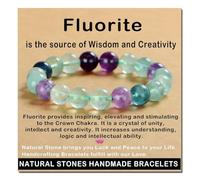 SHFJASBNUMG Gemstone Stretch Elastic Bracelet Crystal Healing Reiki Nature's Beauty and Spiritual Essence Unisex (4mm, Fluorite)