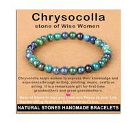 SHFJASBNUMG Gemstone Stretch Elastic Bracelet Crystal Healing Reiki Nature's Beauty and Spiritual Essence Unisex (8mm, Chrysocolla (Wise Women))