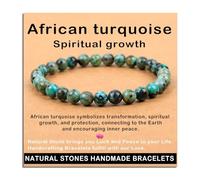SHFJASBNUMG Gemstone Stretch Elastic Bracelet Crystal Healing Reiki Nature's Beauty and Spiritual Essence Unisex (8mm, African Turquoise (Spiritual growth))