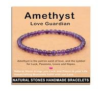 SHFJASBNUMG Gemstone Stretch Elastic Bracelet Crystal Healing Reiki Nature's Beauty and Spiritual Essence Unisex (8mm, Amethyst (Love Guardian))