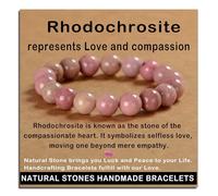 SHFJASBNUMG Gemstone Stretch Elastic Bracelet Crystal Healing Reiki Nature's Beauty and Spiritual Essence Unisex (4mm, Rhodochrosite)
